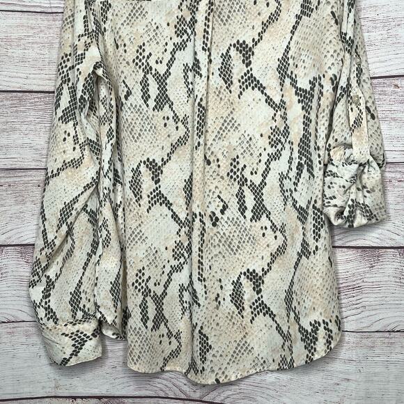 Express The Portofino Snake Skin Print Button Down Classic Shirt Size XS - Picture 5 of 10